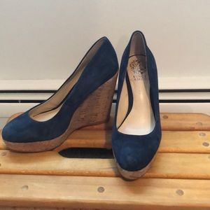 Navy Vince Camuto Wedges